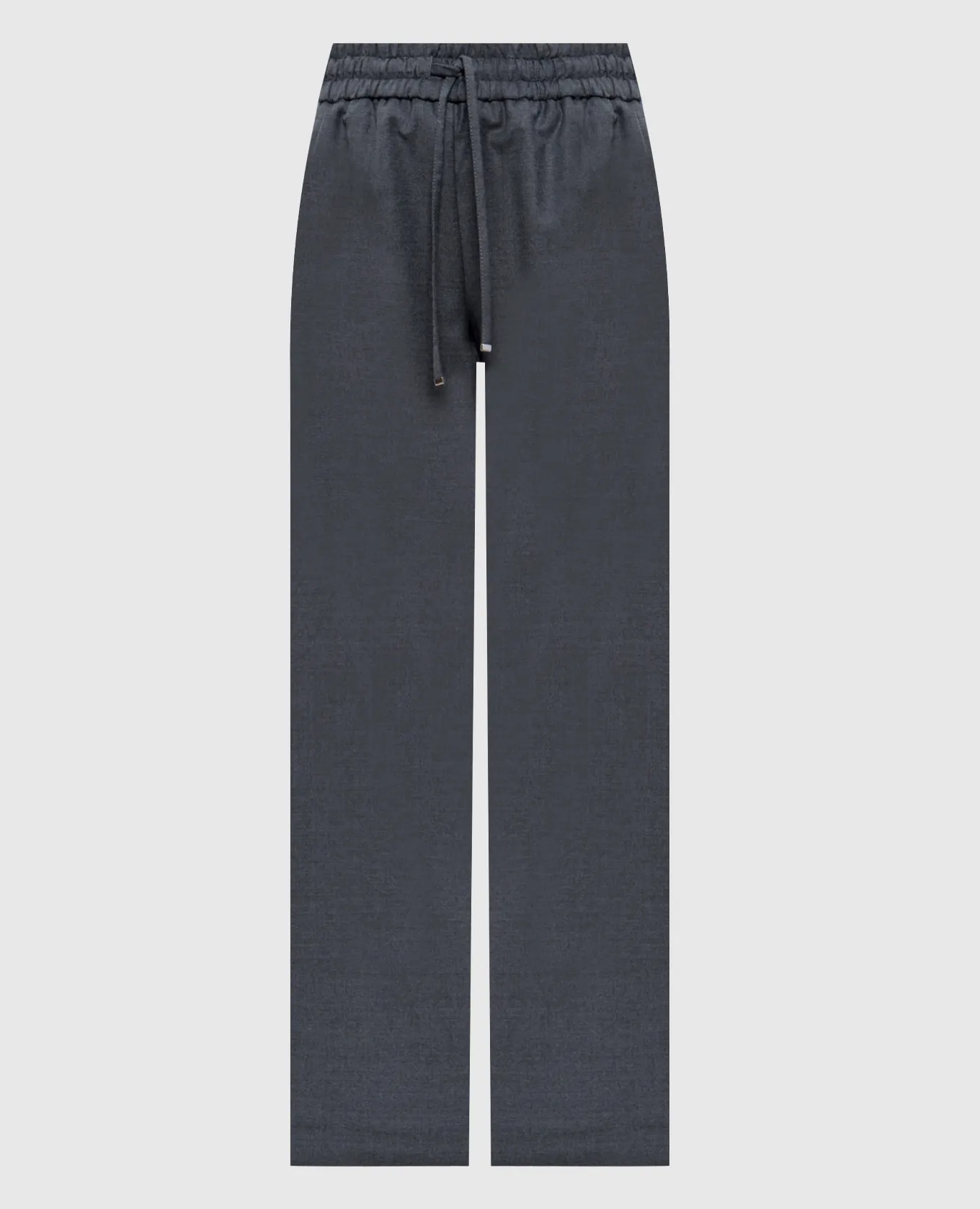 Dondup Gray wool Marisol pants with metallic logo