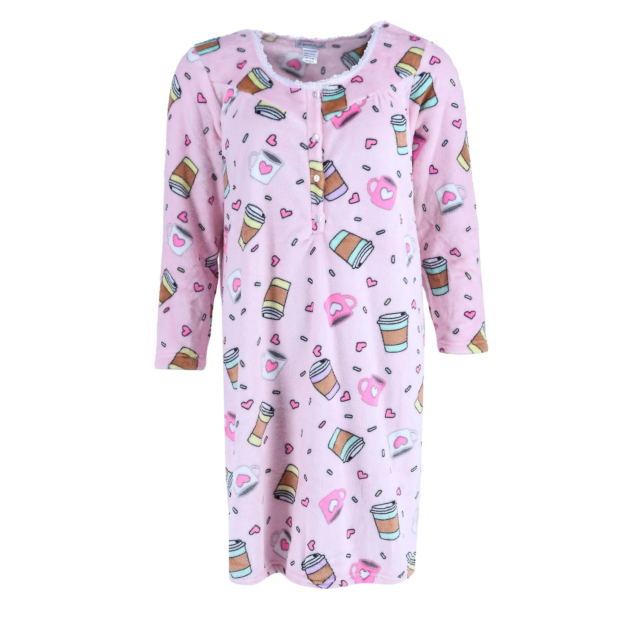 Elegant Emily  Plush Coffee Print Sleep Gown (Women)