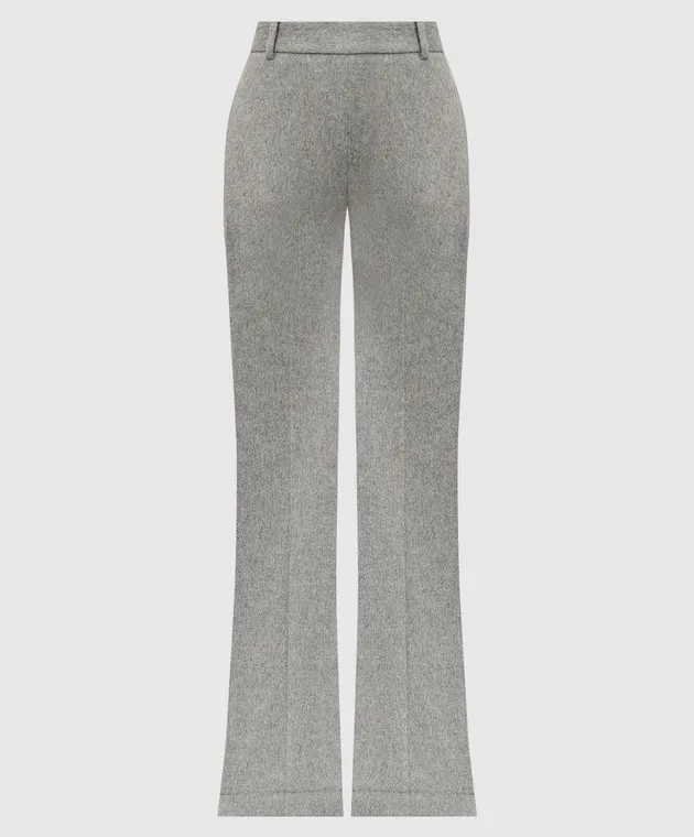 Ermanno Scervino Gray flared pants with wool