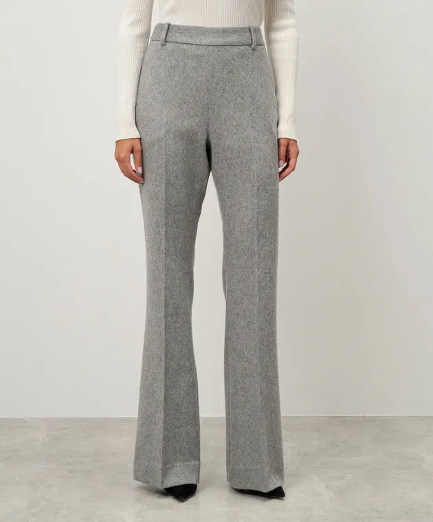 Ermanno Scervino Gray flared pants with wool