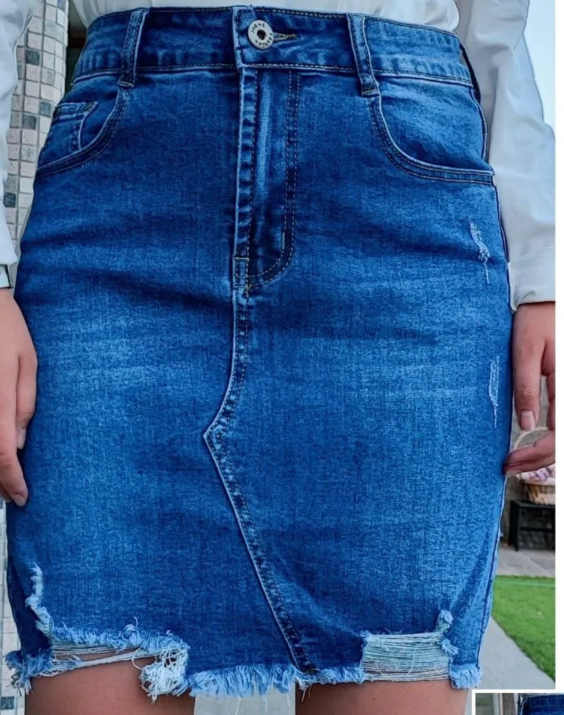 Falda Vaquera Juvenil Talla Grande