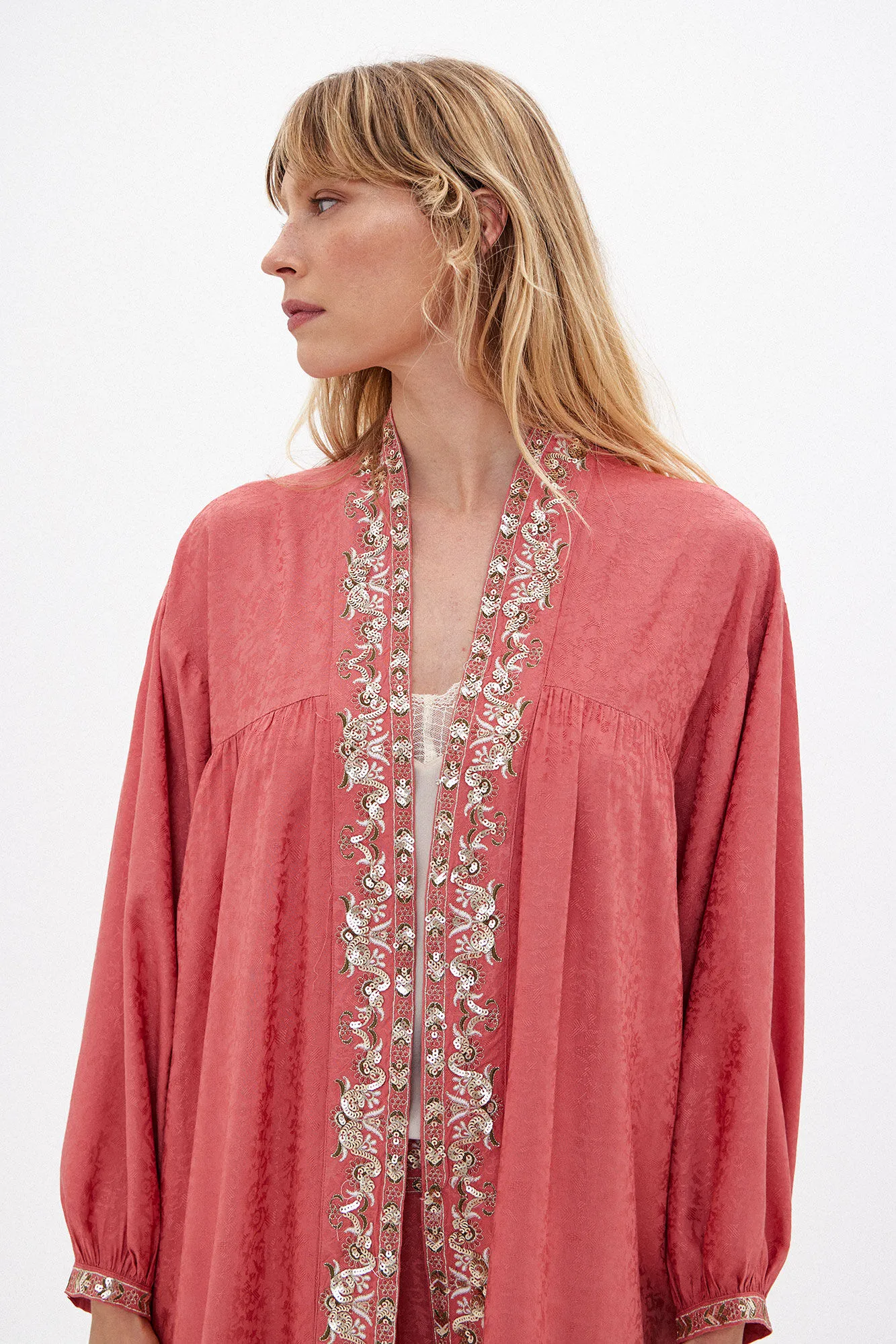 Hoss Intropia Cali. Kimono largo de jacquard