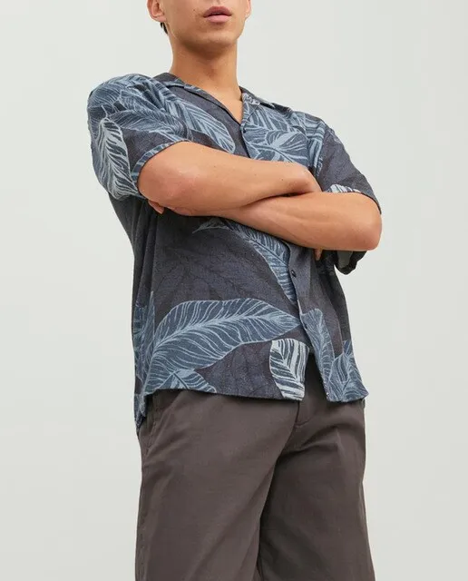 Jack & Jones Camisa resort manga corta fit oversize hombre