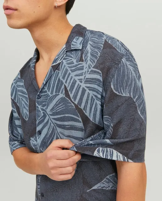 Jack & Jones Camisa resort manga corta fit oversize hombre