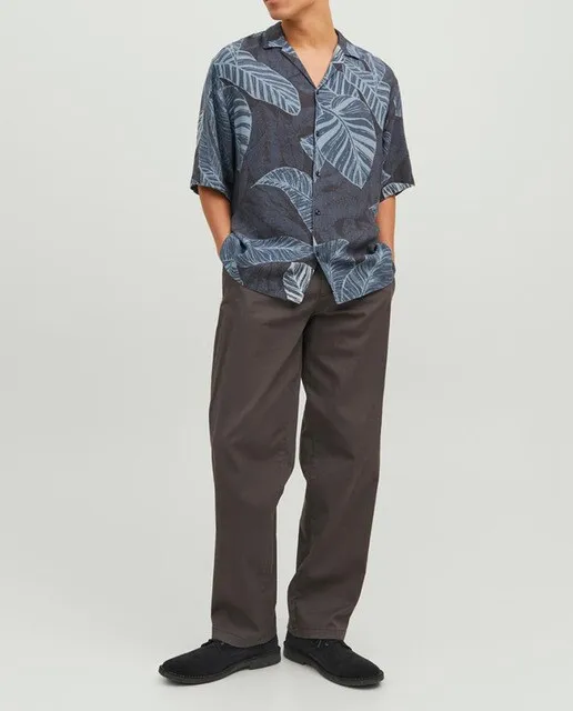 Jack & Jones Camisa resort manga corta fit oversize hombre