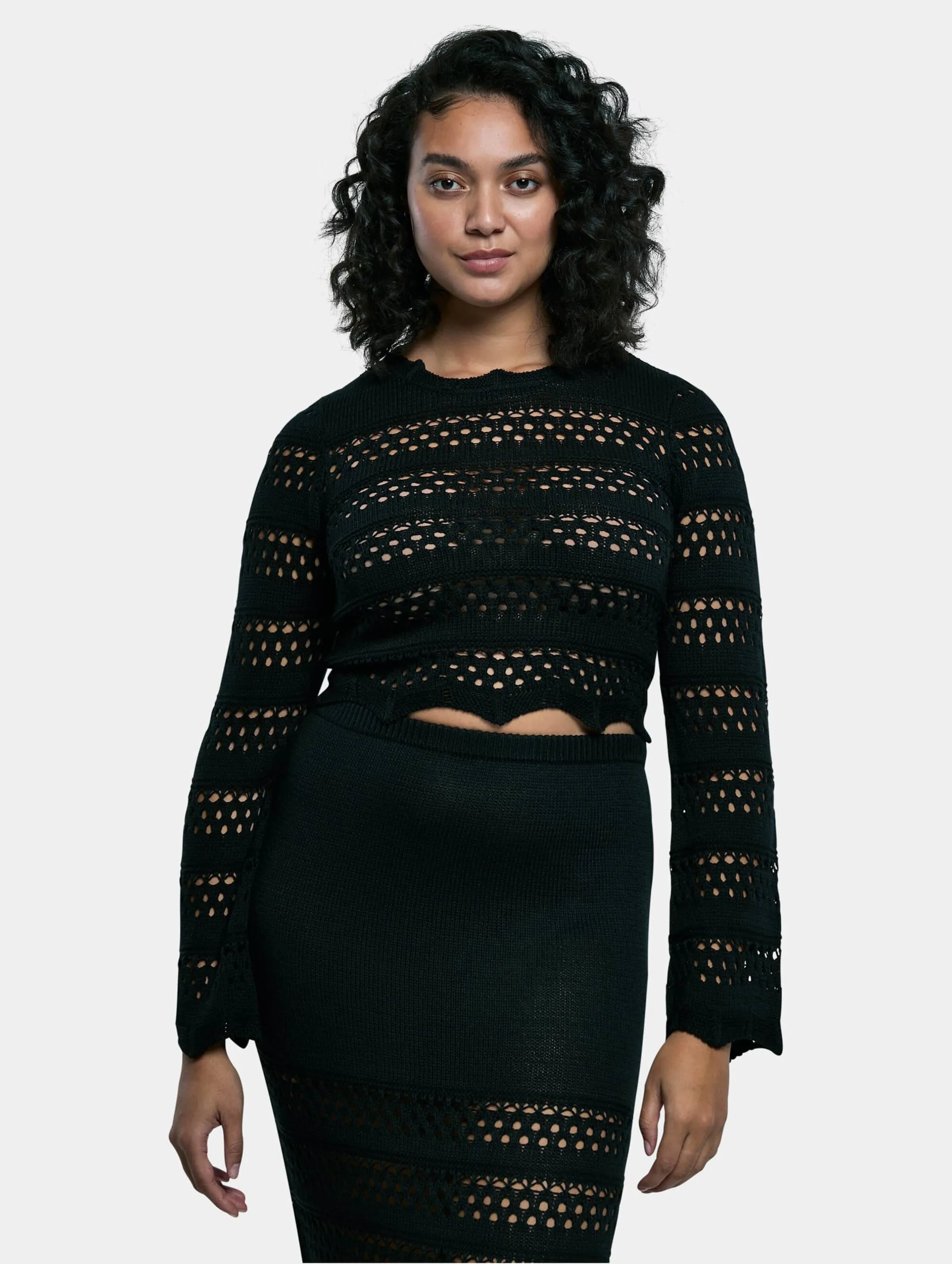  Ladies Cropped Crochet Knit