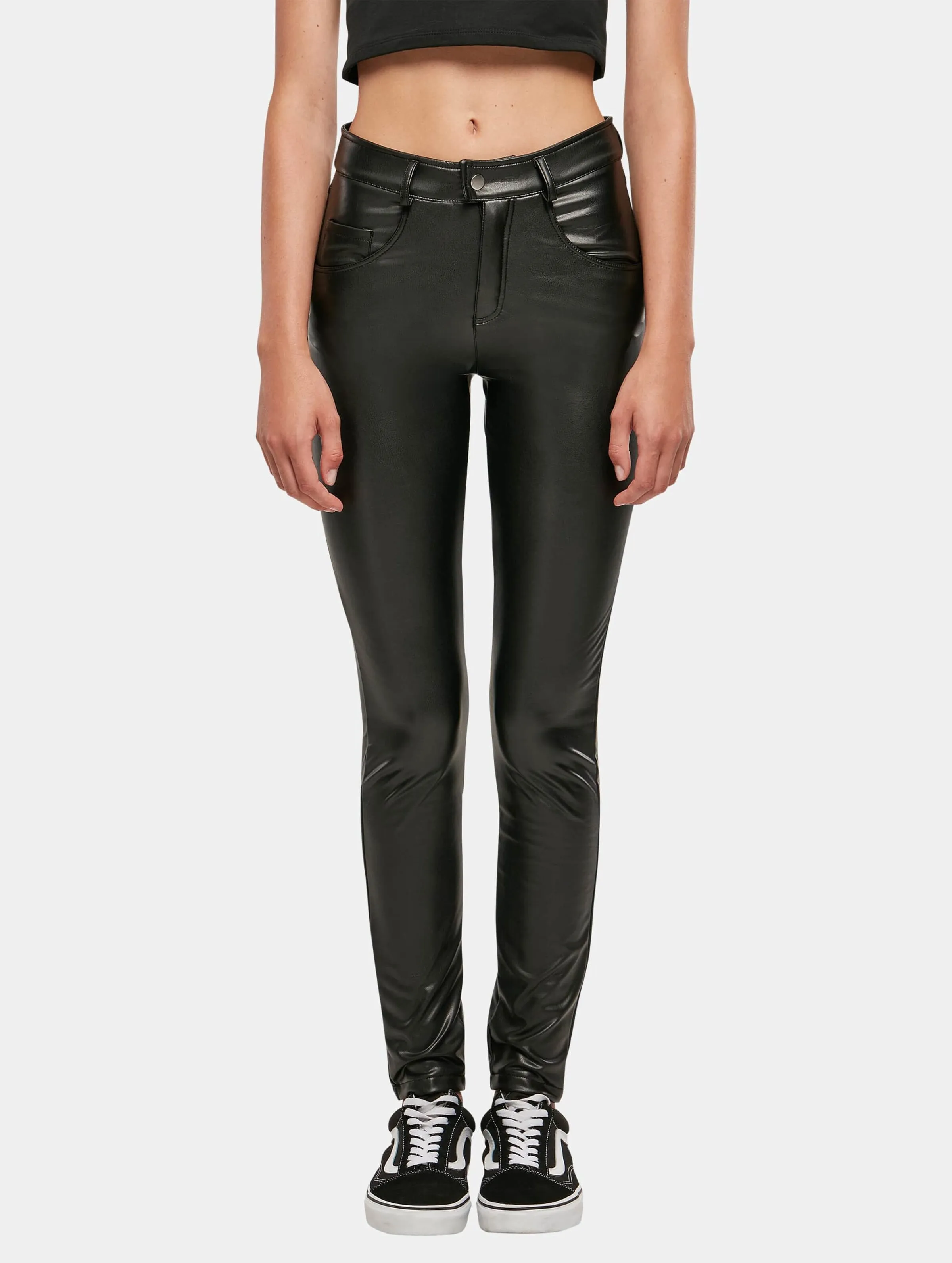 Ladies Mid Waist Synthetic Leather 