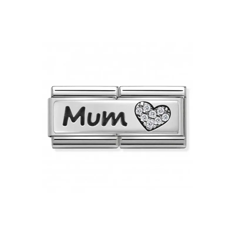 Link Doble Acero y Plata "Mum" 330731 07