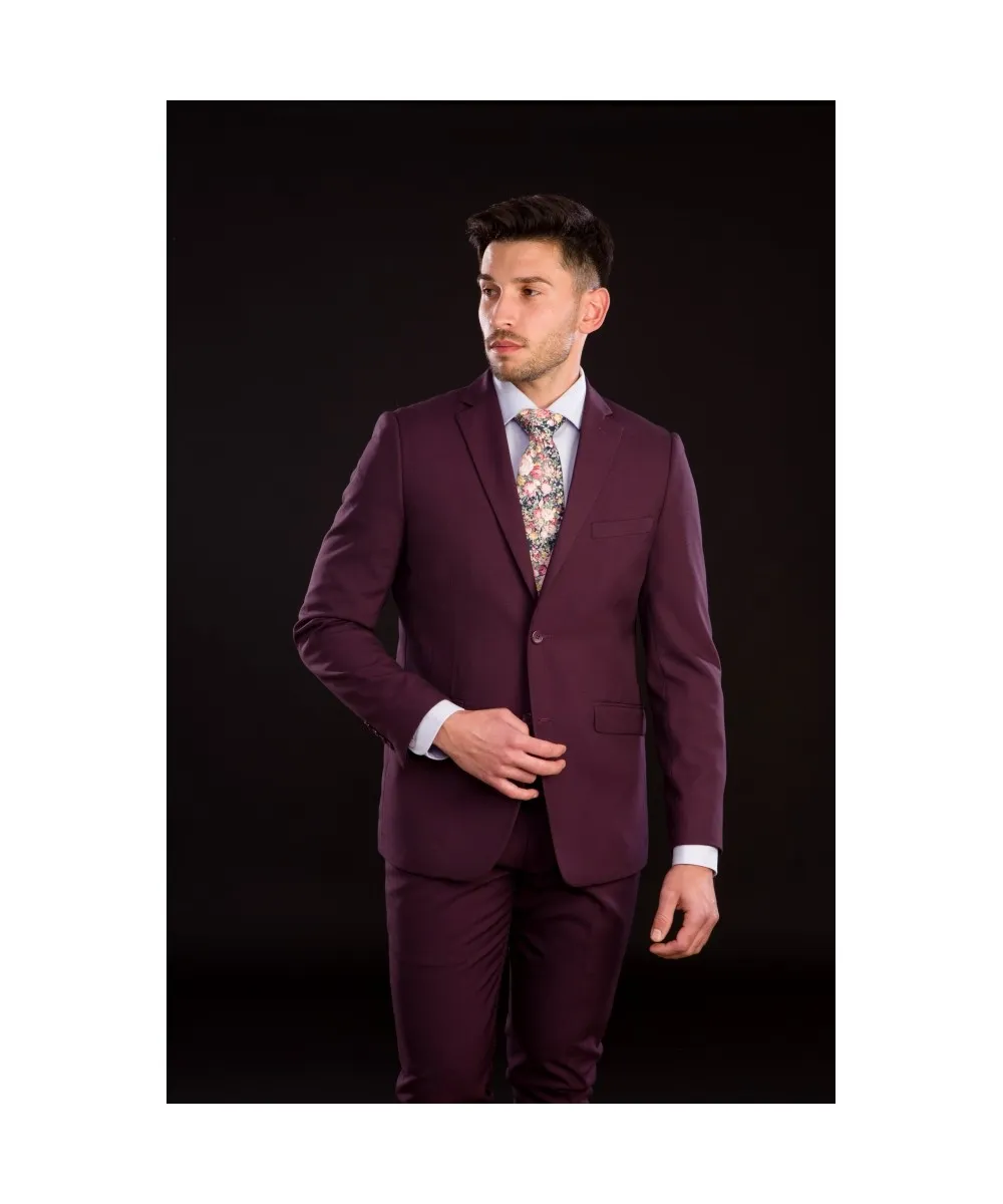 Lino Clemente – Traje burdeos Slim fit