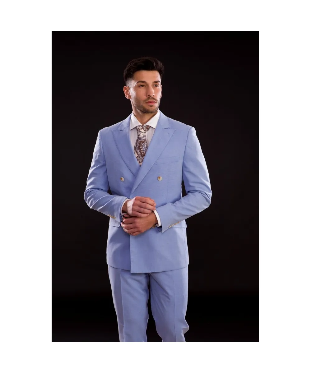 Lino Clemente – Traje cruzado celeste
