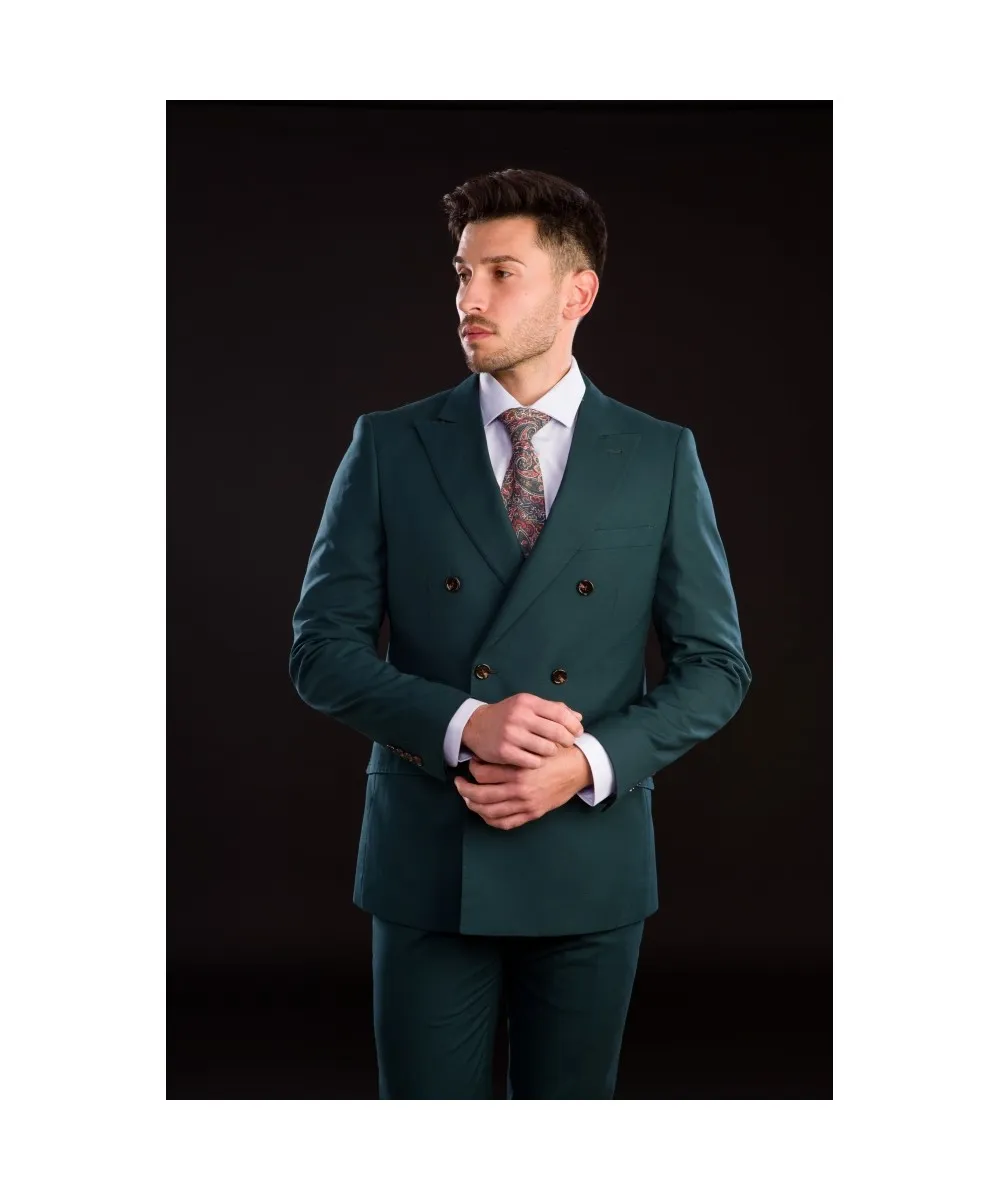 Lino Clemente – Traje cruzado verde oscuro