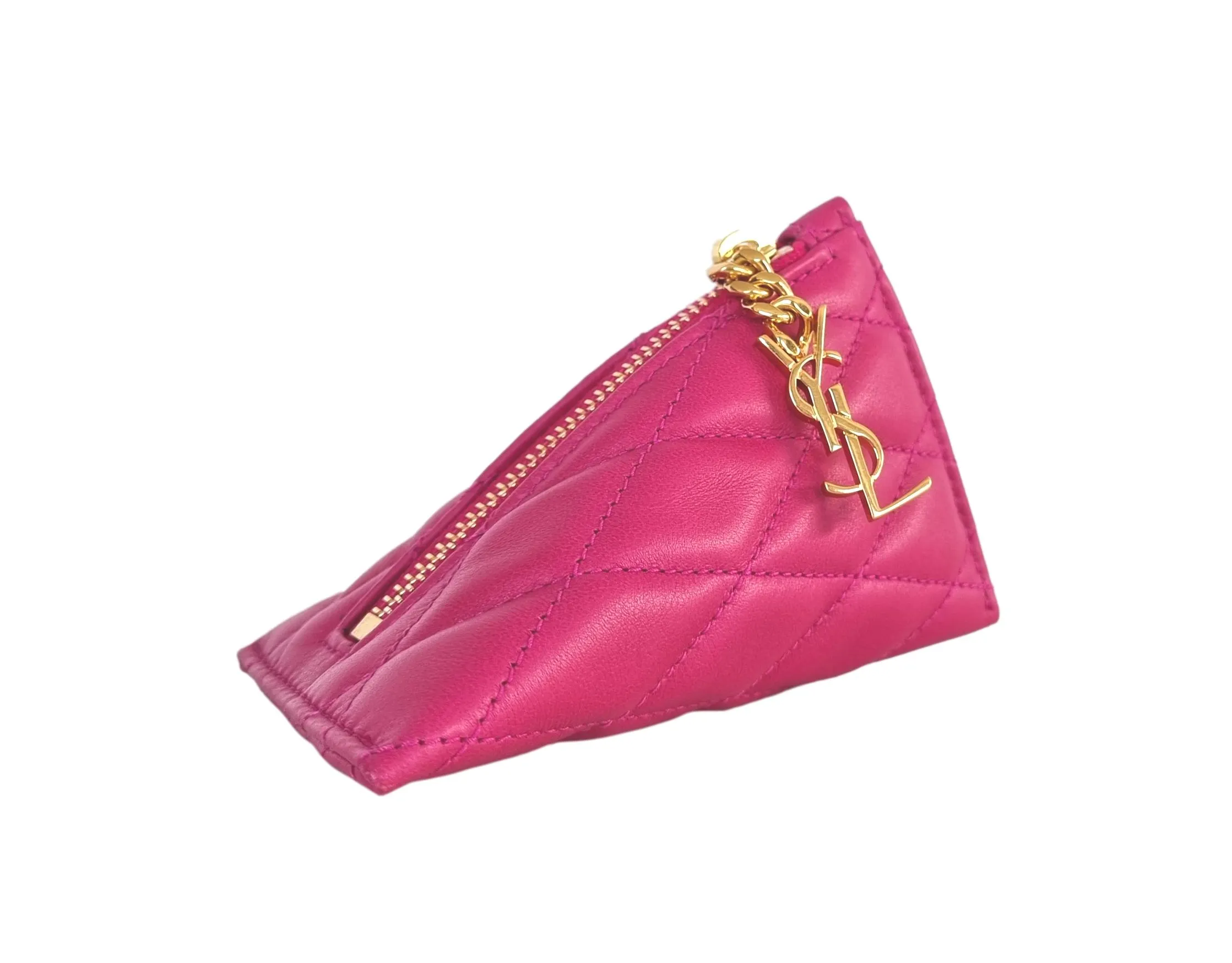 Llavero Yves Saint Laurent en piel 669925 1EL01 5620 fucsia