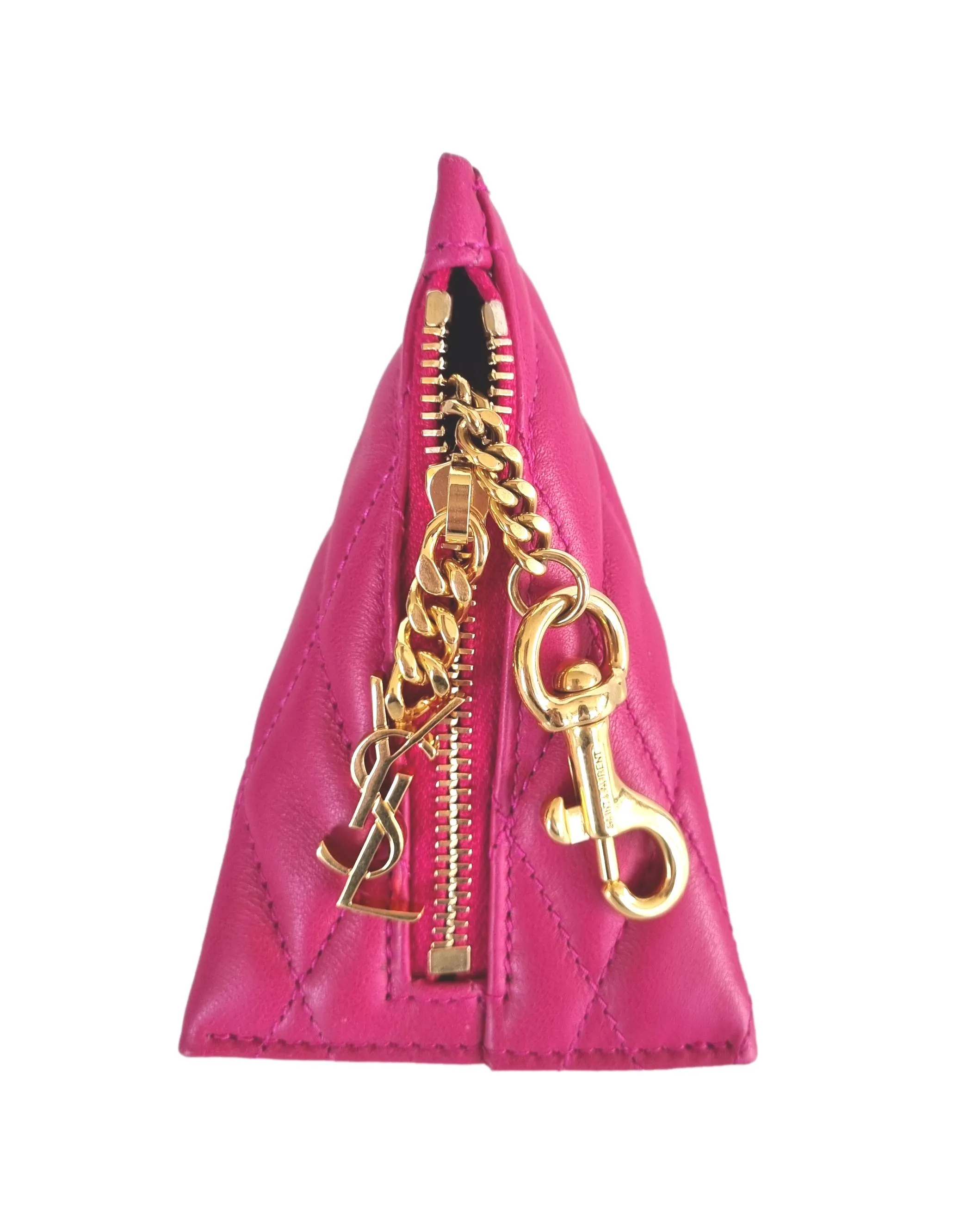 Llavero Yves Saint Laurent en piel 669925 1EL01 5620 fucsia