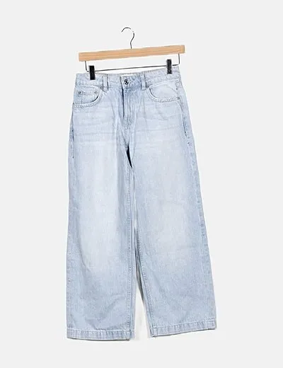 Mango Jeans denim azul culotte