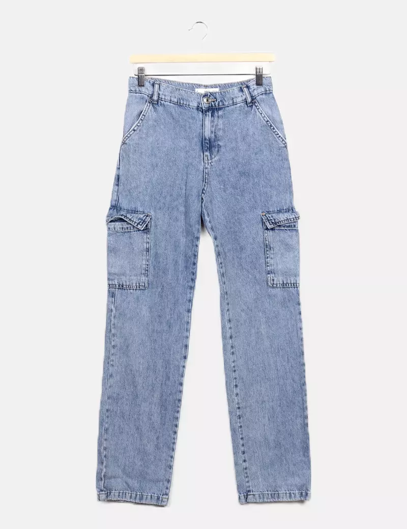 Mango Jeans denim cargo azul