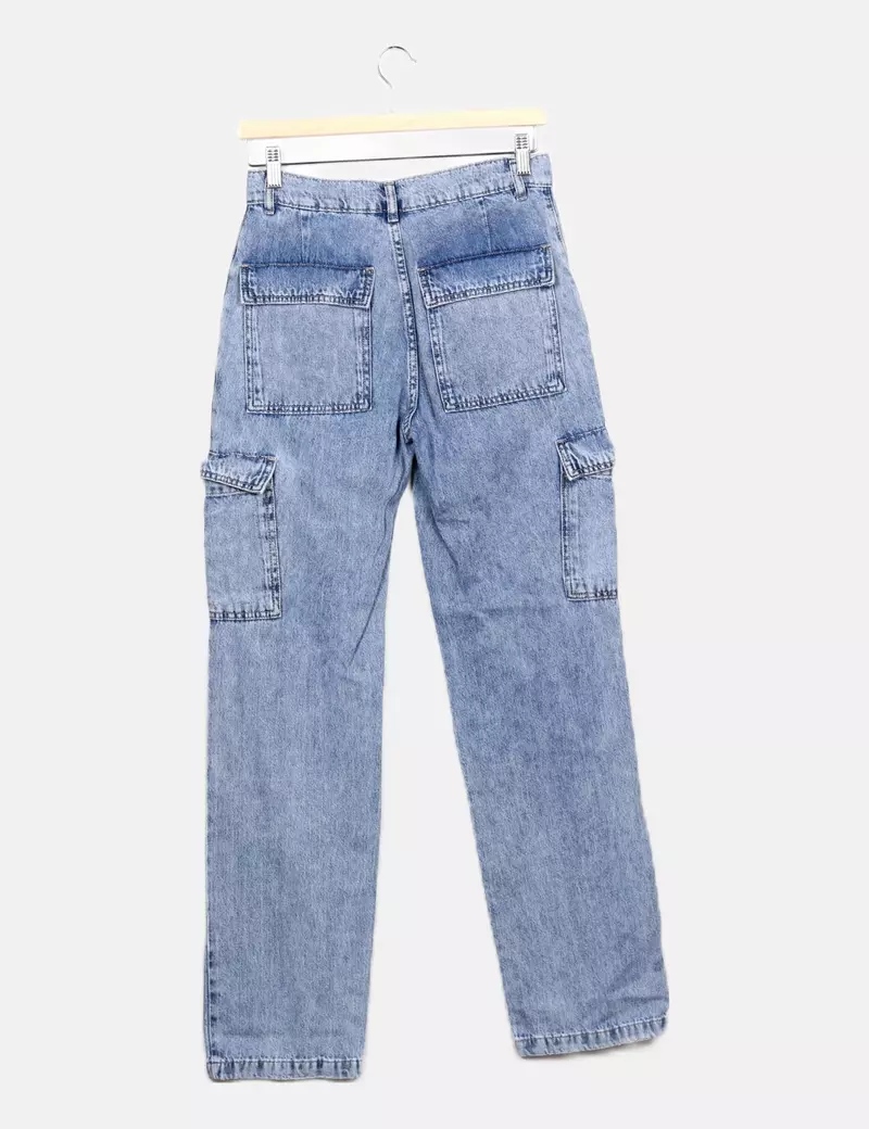 Mango Jeans denim cargo azul
