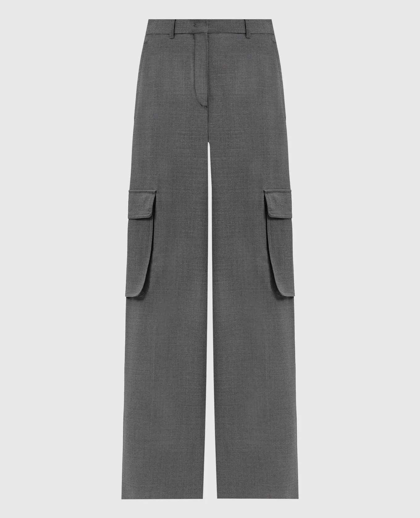 Max Mara GHIERA gray wool cargo pants