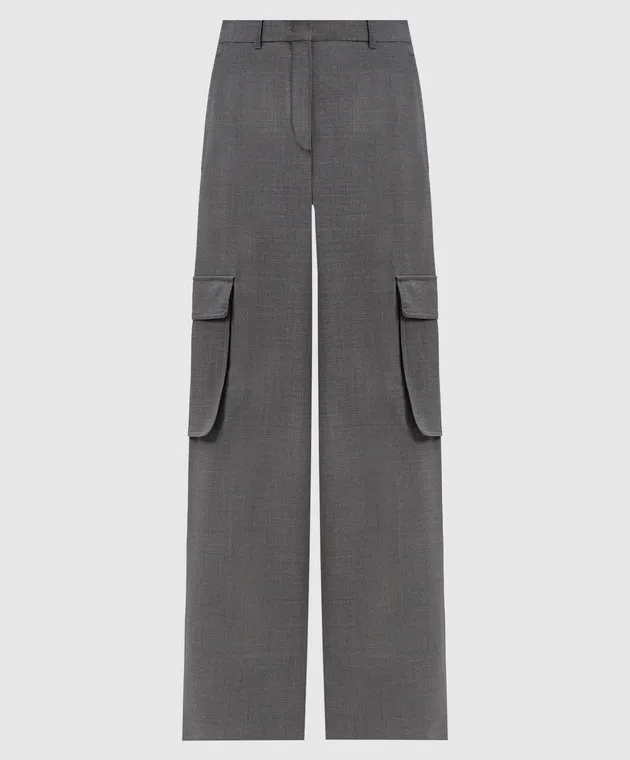 Max Mara GHIERA gray wool cargo pants