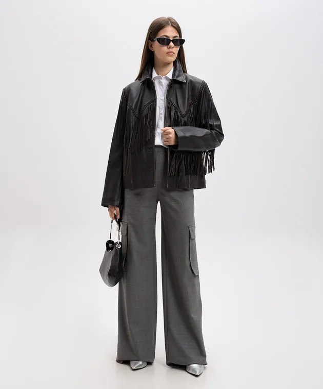 Max Mara GHIERA gray wool cargo pants
