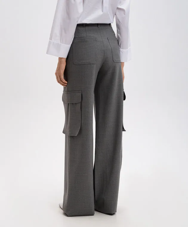 Max Mara GHIERA gray wool cargo pants