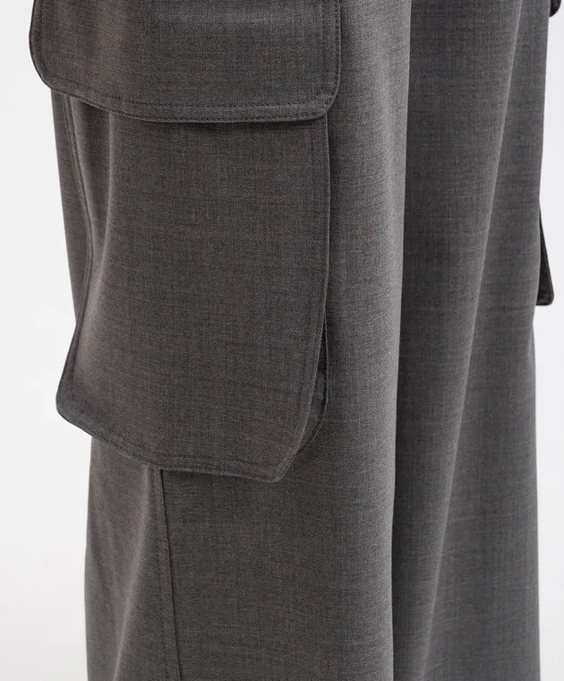 Max Mara GHIERA gray wool cargo pants