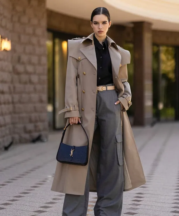 Max Mara GHIERA gray wool cargo pants