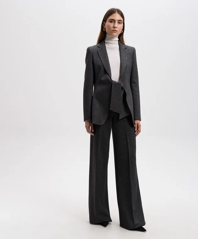 Max Mara Gray ANGORA pants with wool