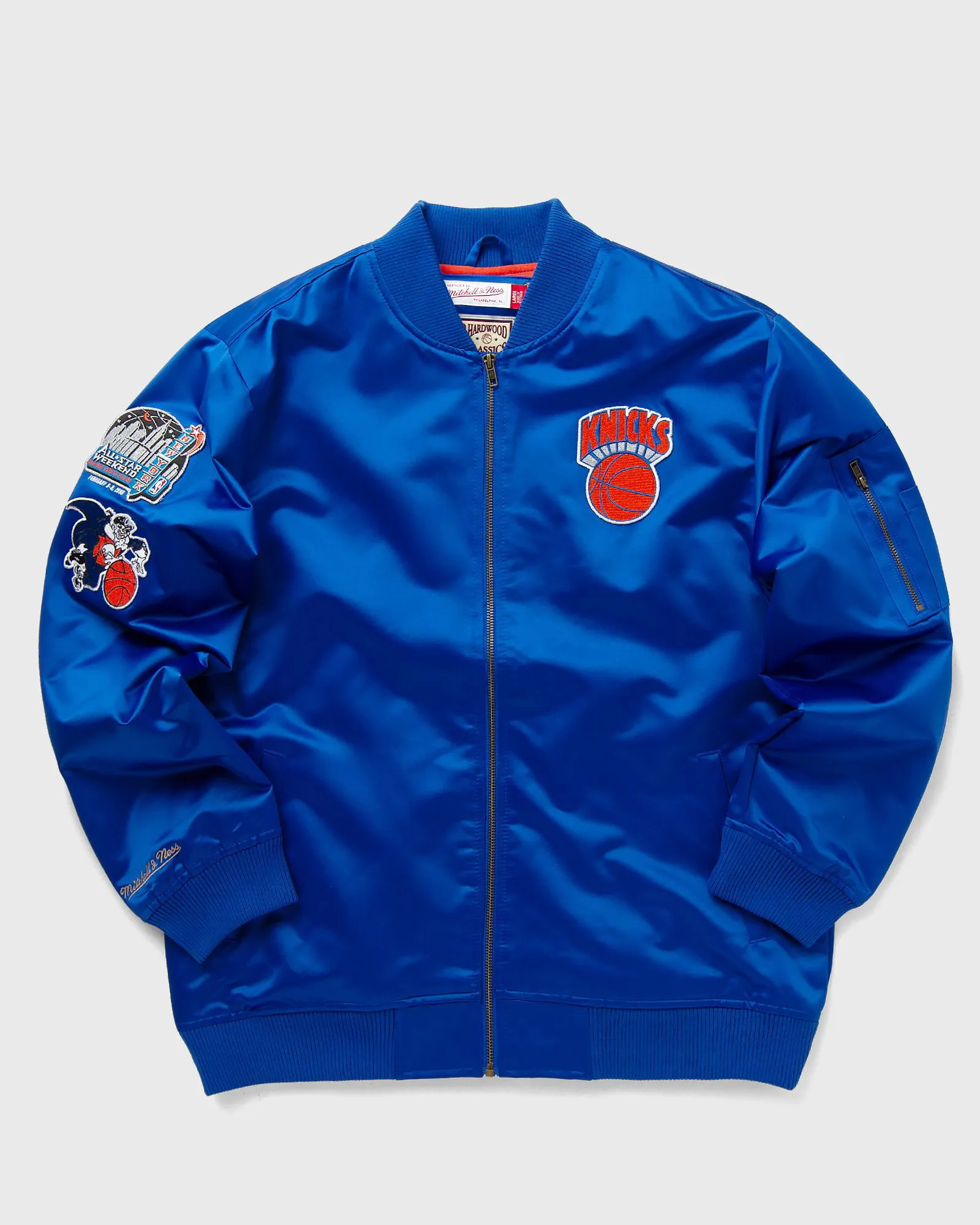 Mitchell & Ness NBA LIGHTWEIGHT SATIN BOMBER VINTAGE LOGO NEW YORK KNICKS