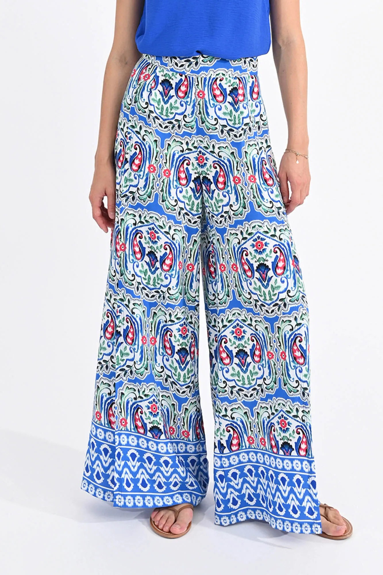 Molly Bracken Pantalón de mujer largo ancho con estampado
