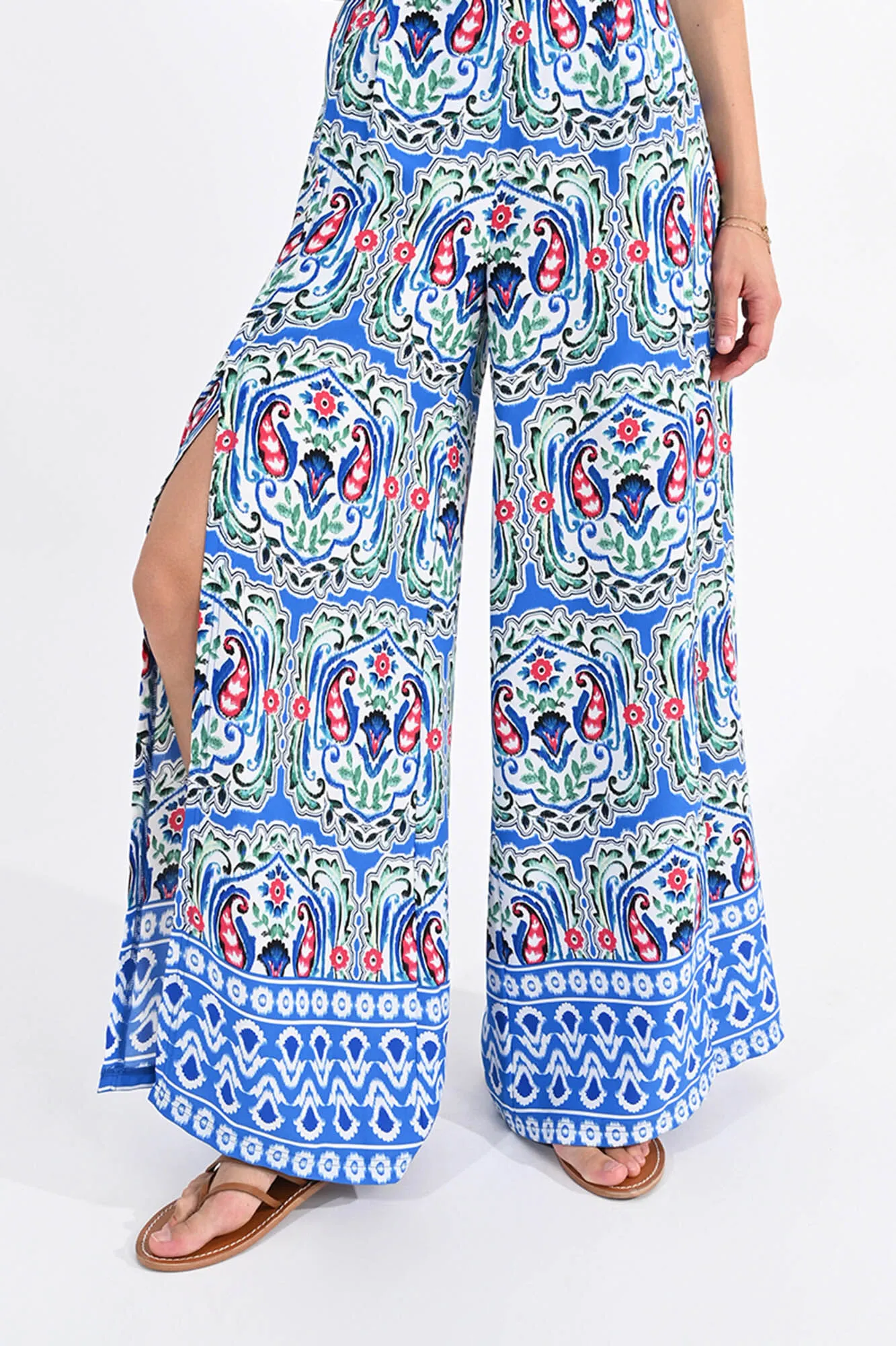 Molly Bracken Pantalón de mujer largo ancho con estampado