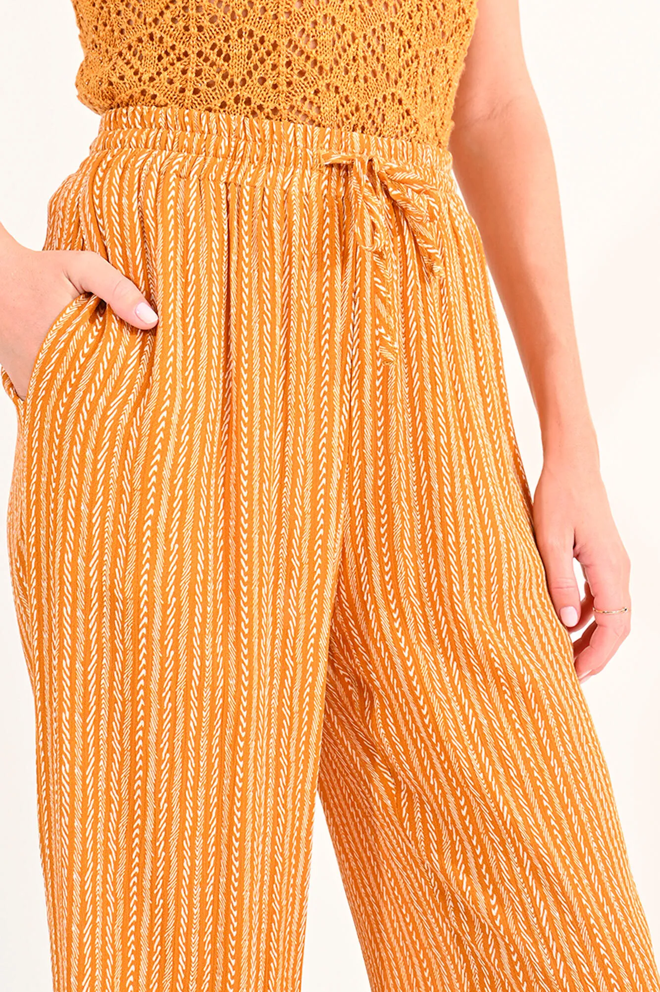 Molly Bracken Pantalón de mujer largo con estampado y lazada