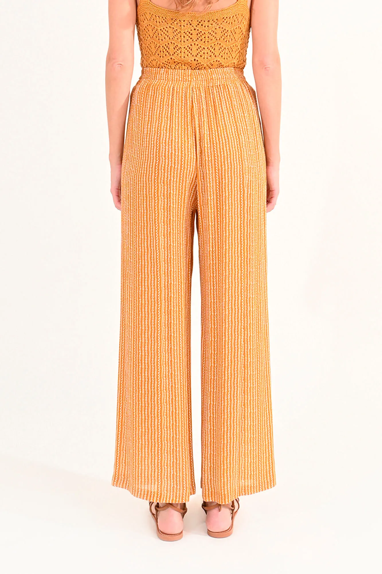 Molly Bracken Pantalón de mujer largo con estampado y lazada