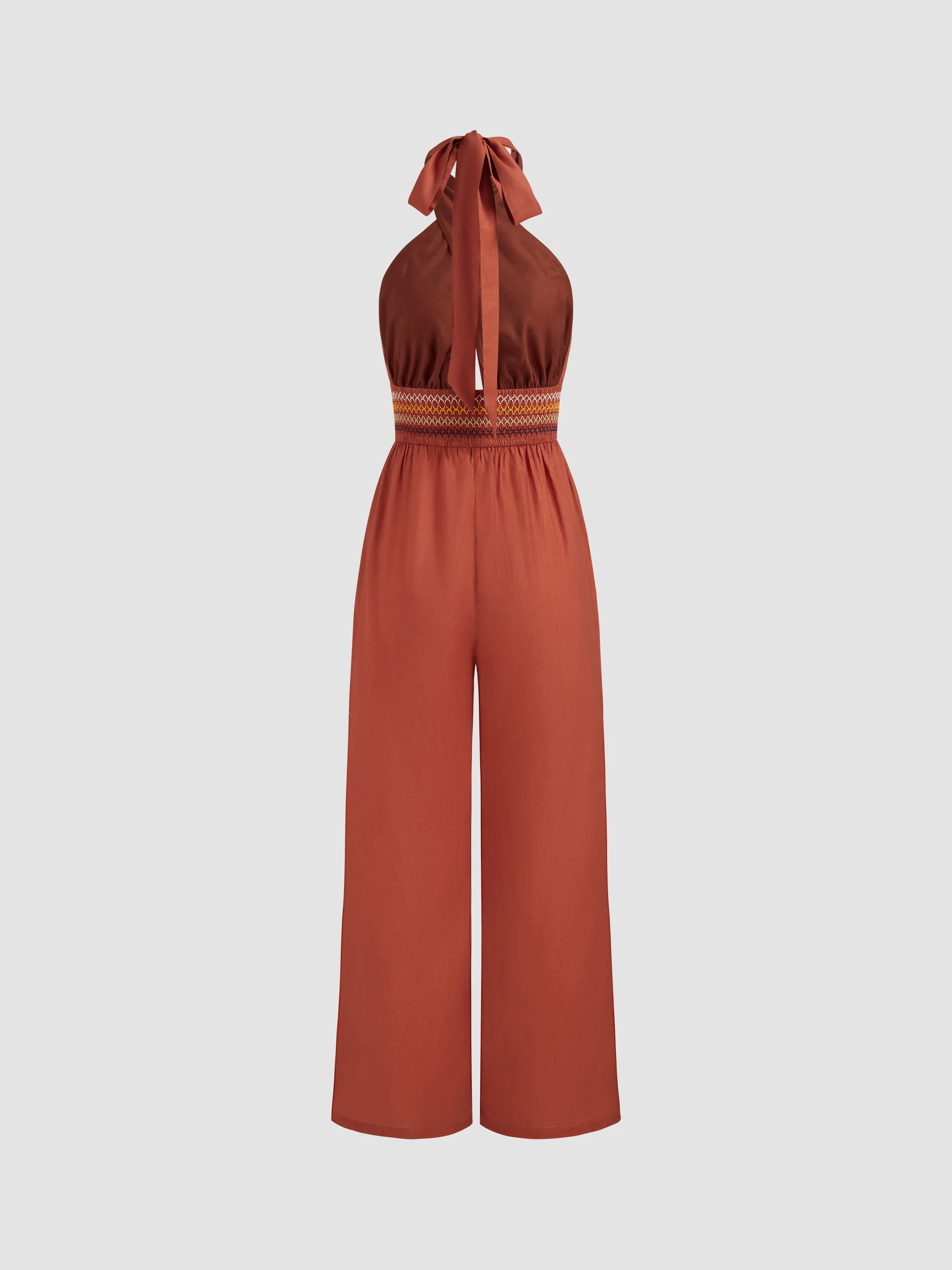 Mono Halter de Color con Costuras y Espalda Descubierta