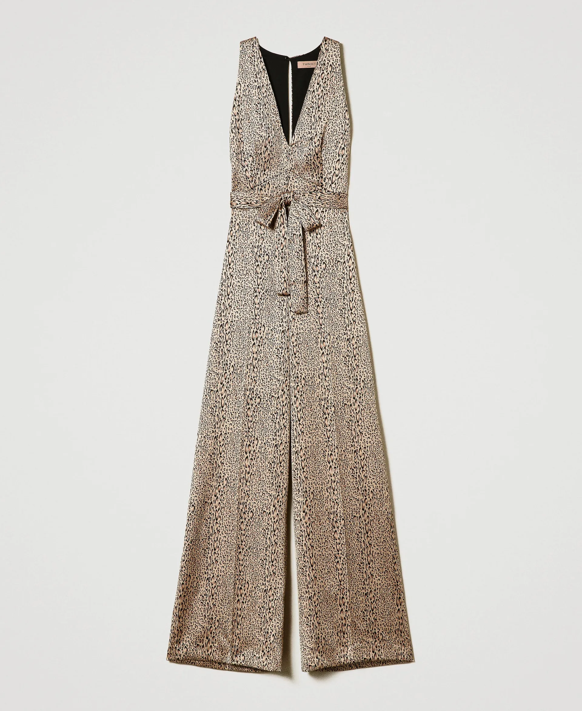 Mono largo de raso animal print