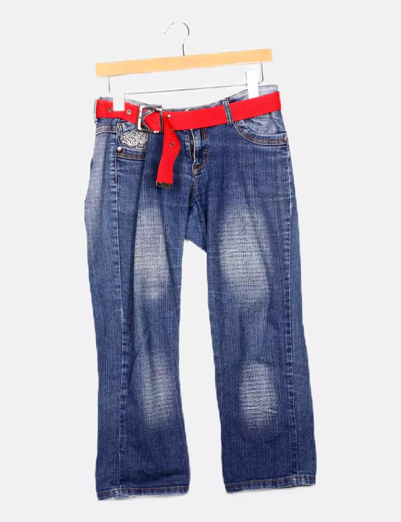 NoName Jeans capri cinturón