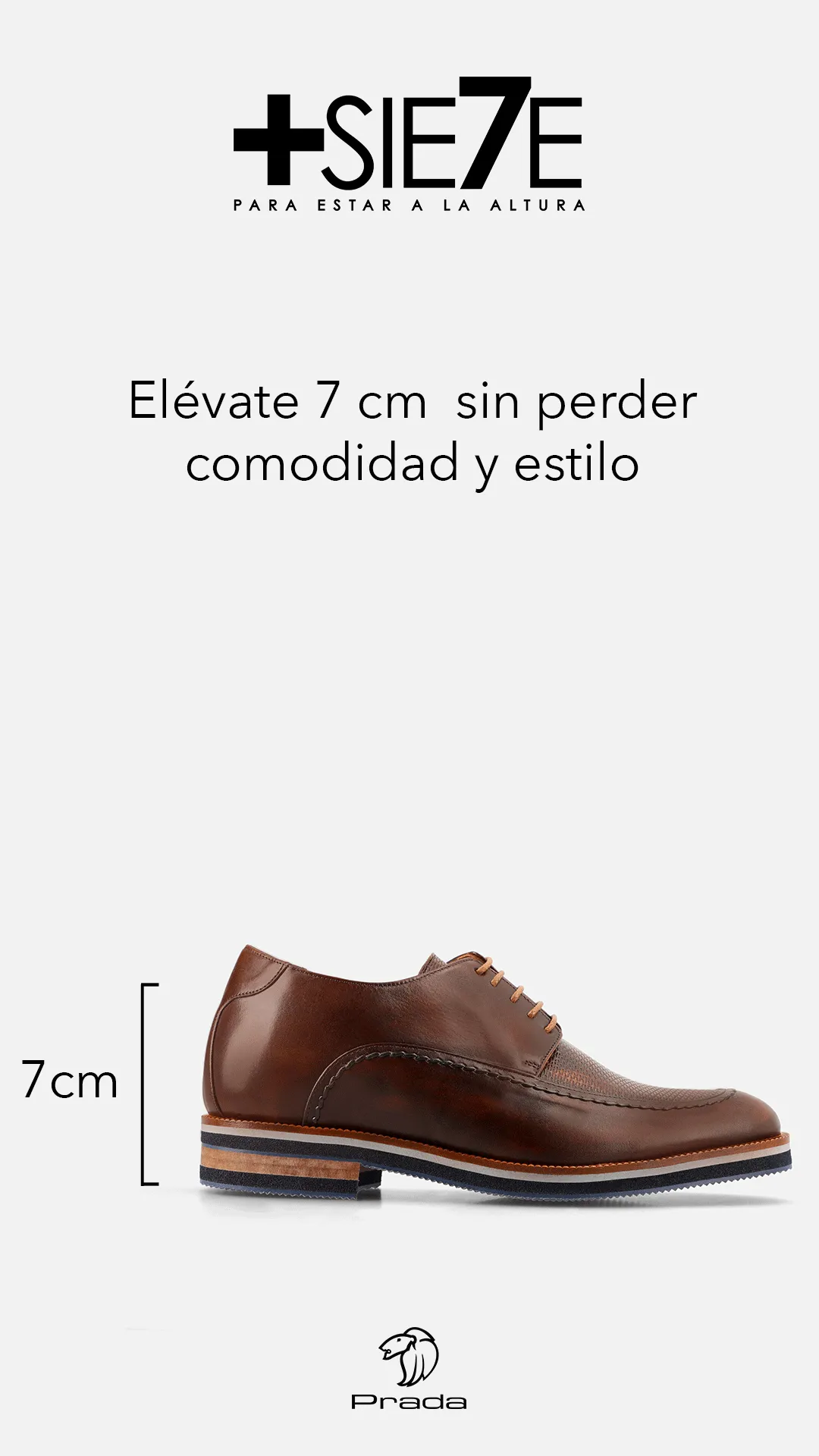 Oxford +7 cm de altura de piel color caoba con picado María y ensombrecido para hombre