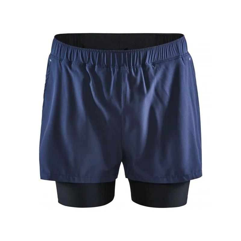PANTALONES CORTOS DE RUNNING CRAFT ADV ESSENCE 2IN1 STRETCH (AZUL MARINO)