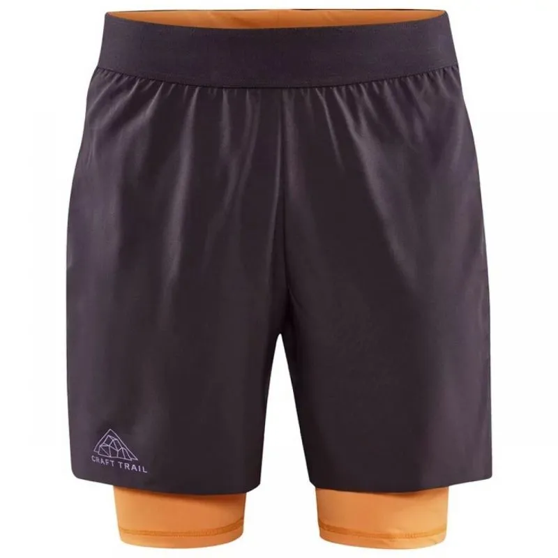 Pantalones cortos de trail running Craft PRO Trail 2in1 Shorts M (Slate)