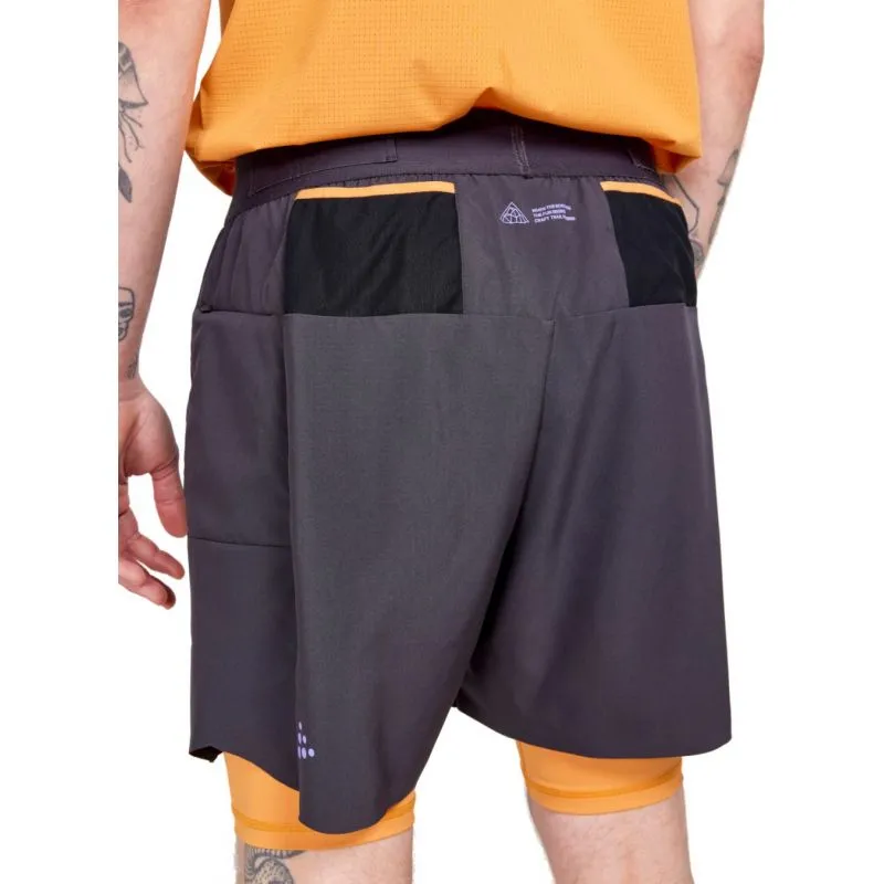 Pantalones cortos de trail running Craft PRO Trail 2in1 Shorts M (Slate)