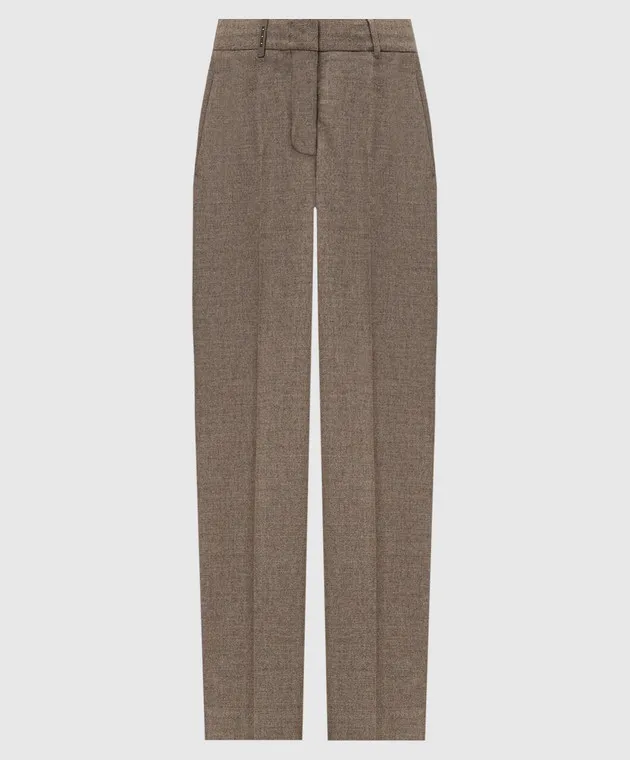Peserico Beige pants made of wool and cashmere