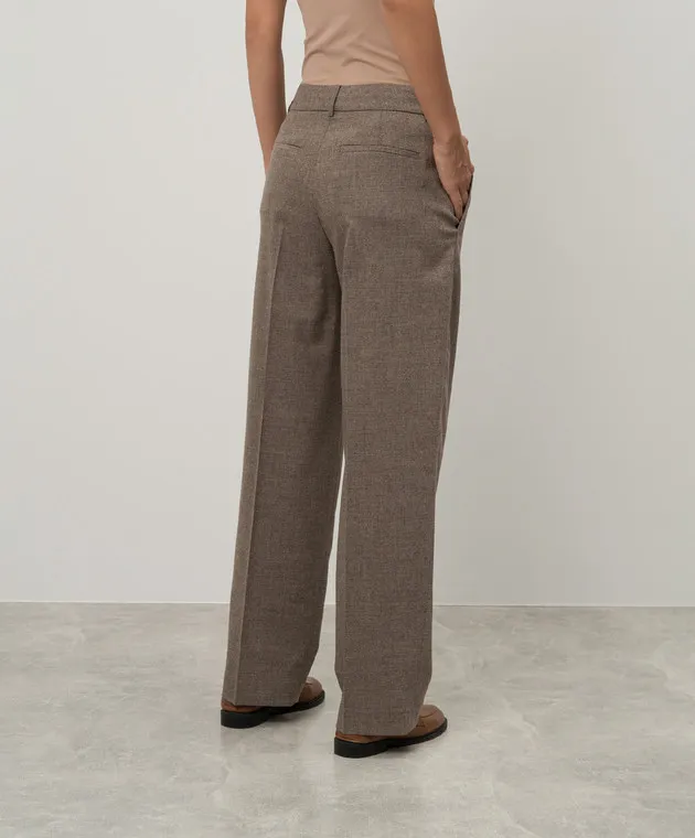 Peserico Beige pants made of wool and cashmere