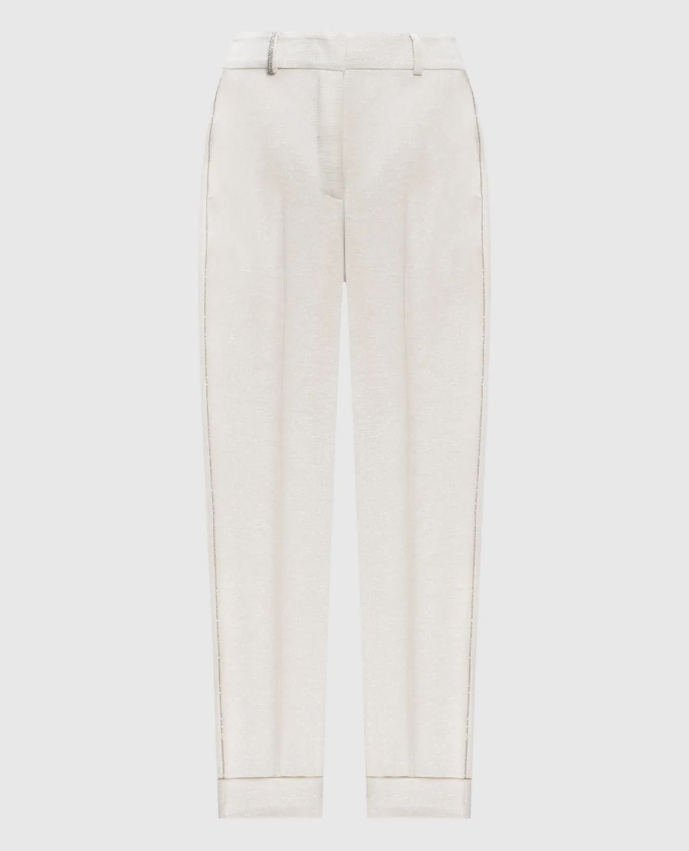 Peserico Beige pants with wool and lurex