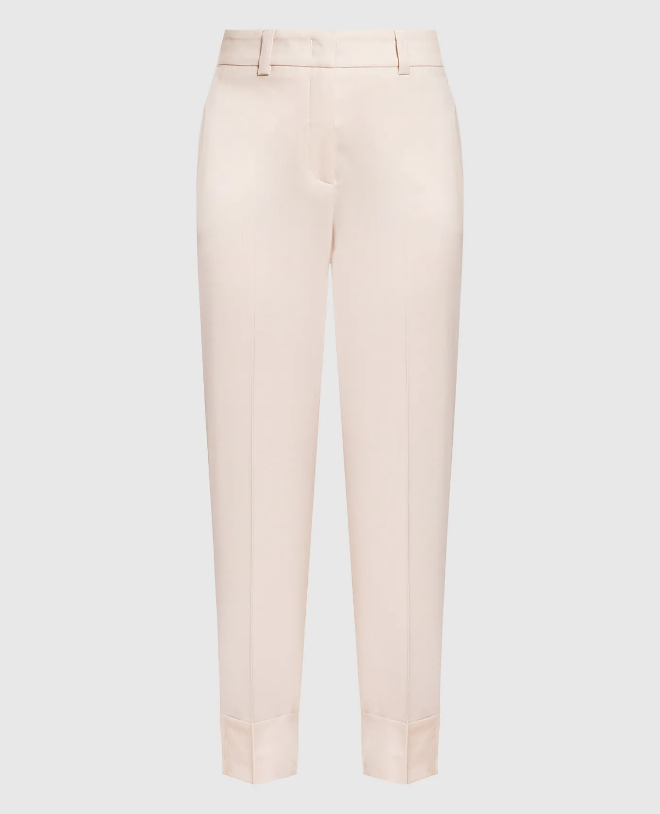 Peserico Beige wool pants with lapels