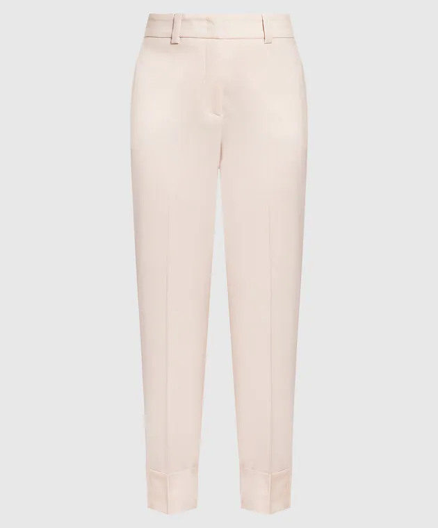 Peserico Beige wool pants with lapels