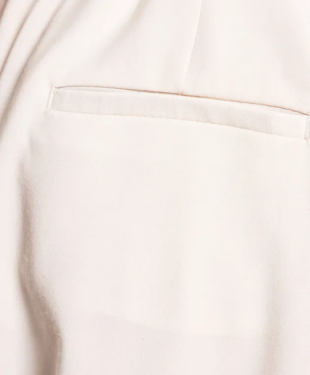 Peserico Beige wool pants with lapels