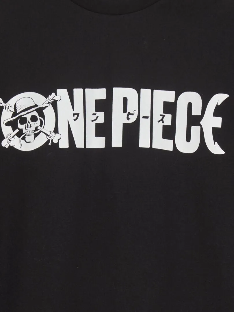 PIJAMA LARGO 'ONE PIECE'  2 PIEZAS  NEGRO