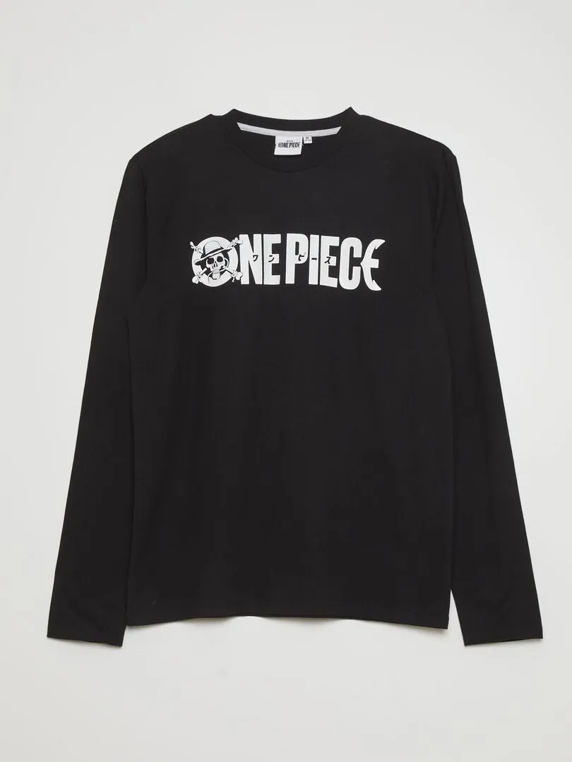 PIJAMA LARGO 'ONE PIECE'  2 PIEZAS  NEGRO