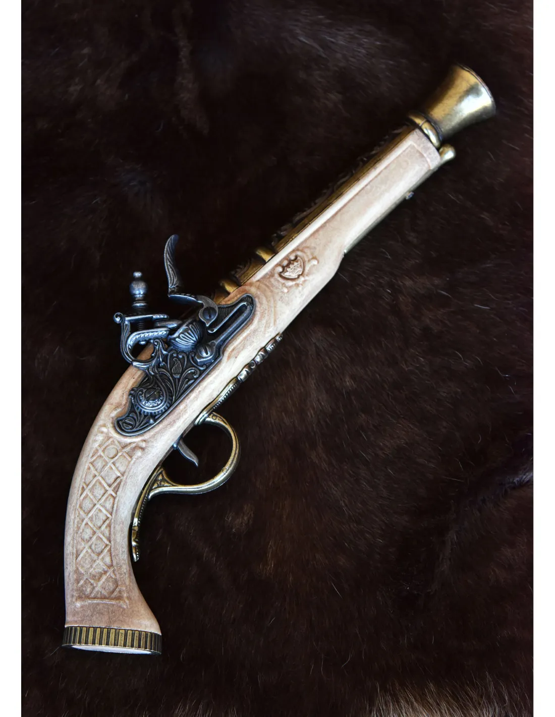 Pistola de duelo Espingole acabado marfil, siglo XVIII