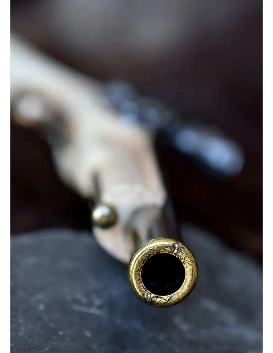 Pistola Inglesa de chispa, Hadley, color marfil, año 1760