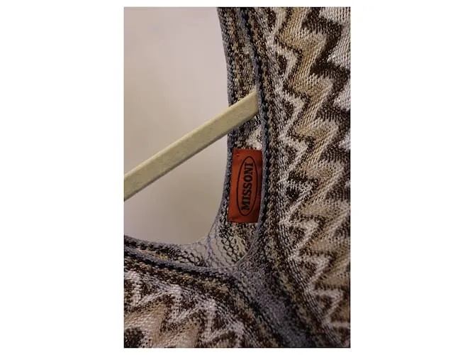 Poncho de punto metálico con chevrón Missoni en viscosa multicolor Impresión de pitón 